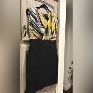 NWT Tahari Jayson Beauty. Size 6, satin blouse bodice, stretchy sheath skirt